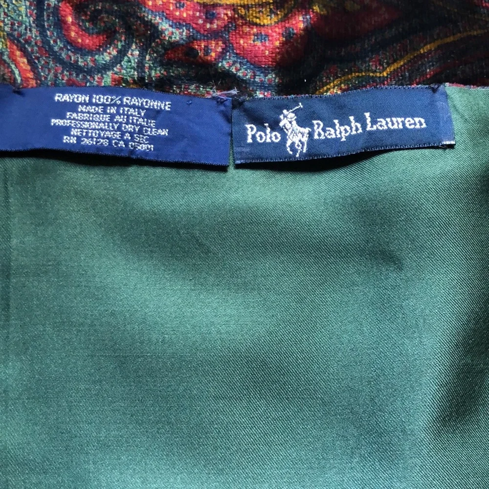 Fashionable Polo by Ralph Lauren Double layered Paisley pattern scarf. Italy
